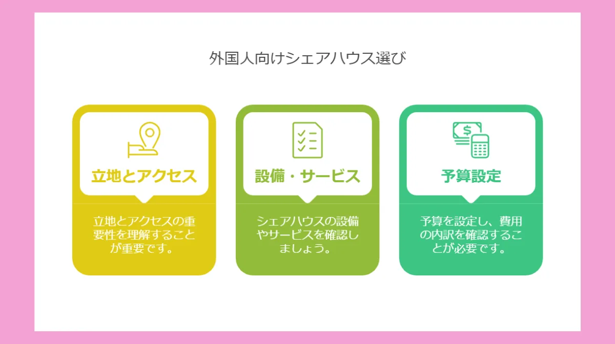 2.外国人向けシェアハウスの選び方