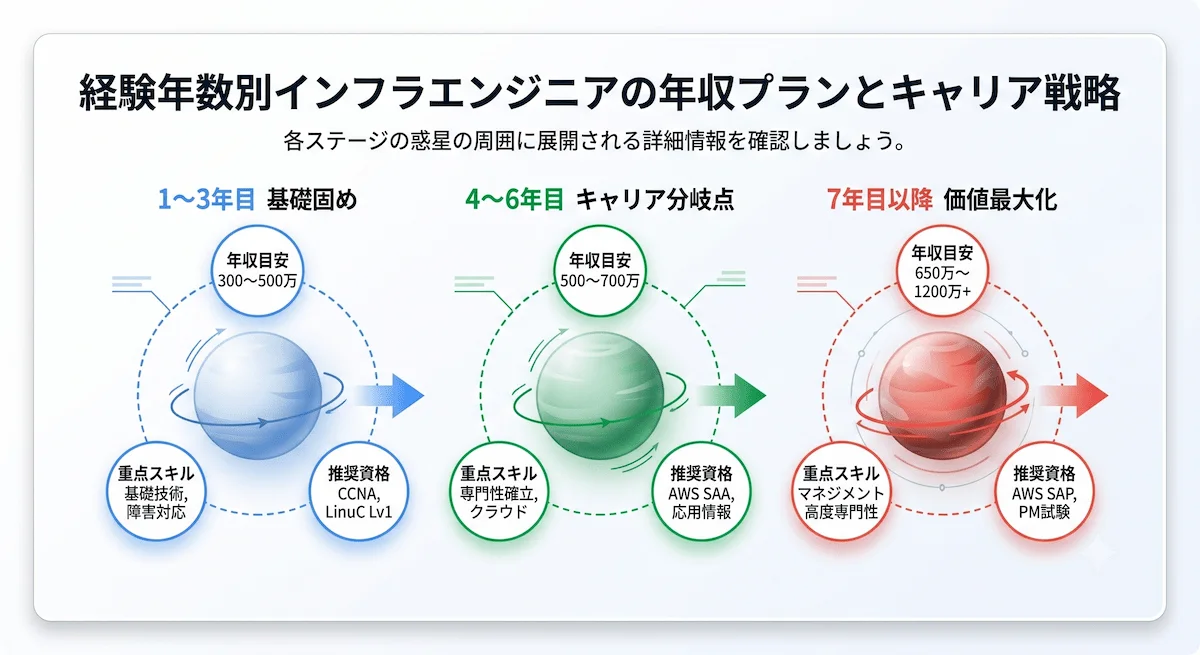 5．経験年数別インフラエンジニアの年収プランとキャリア戦略