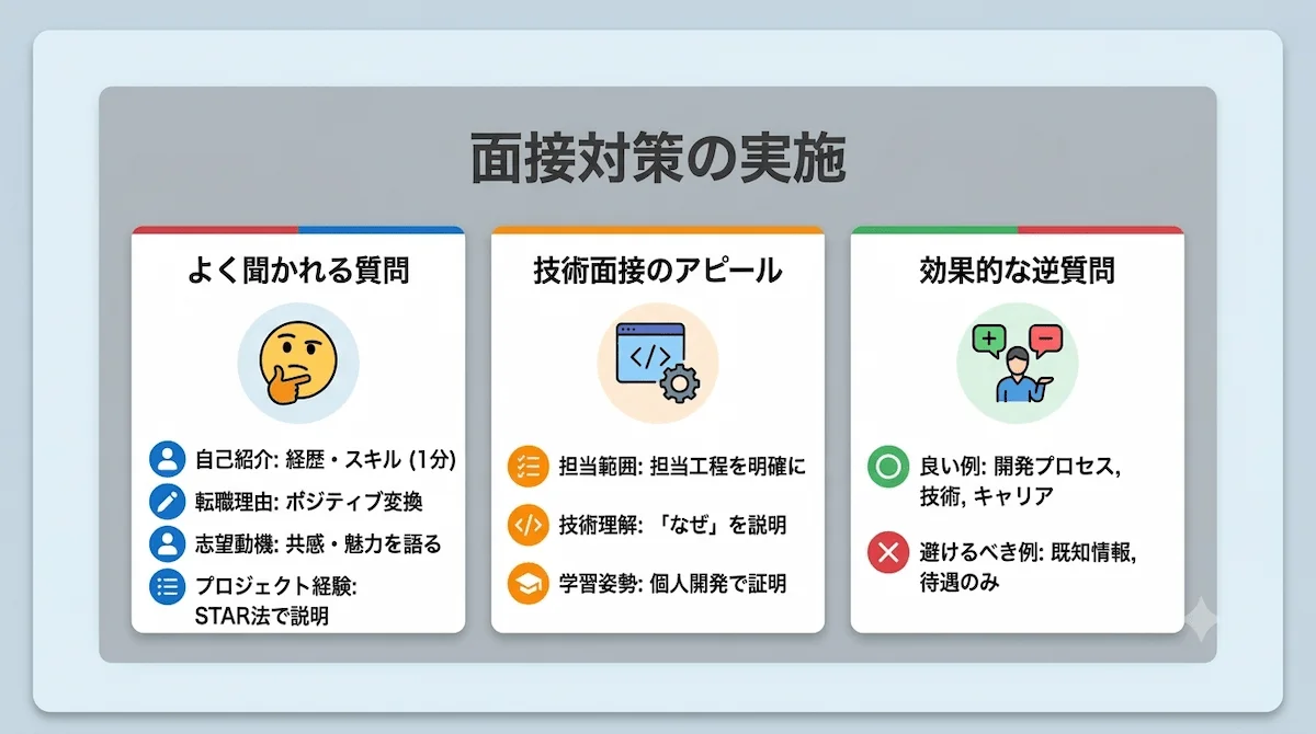 5. エンジニア転職準備のステップ4｜面接対策の実施