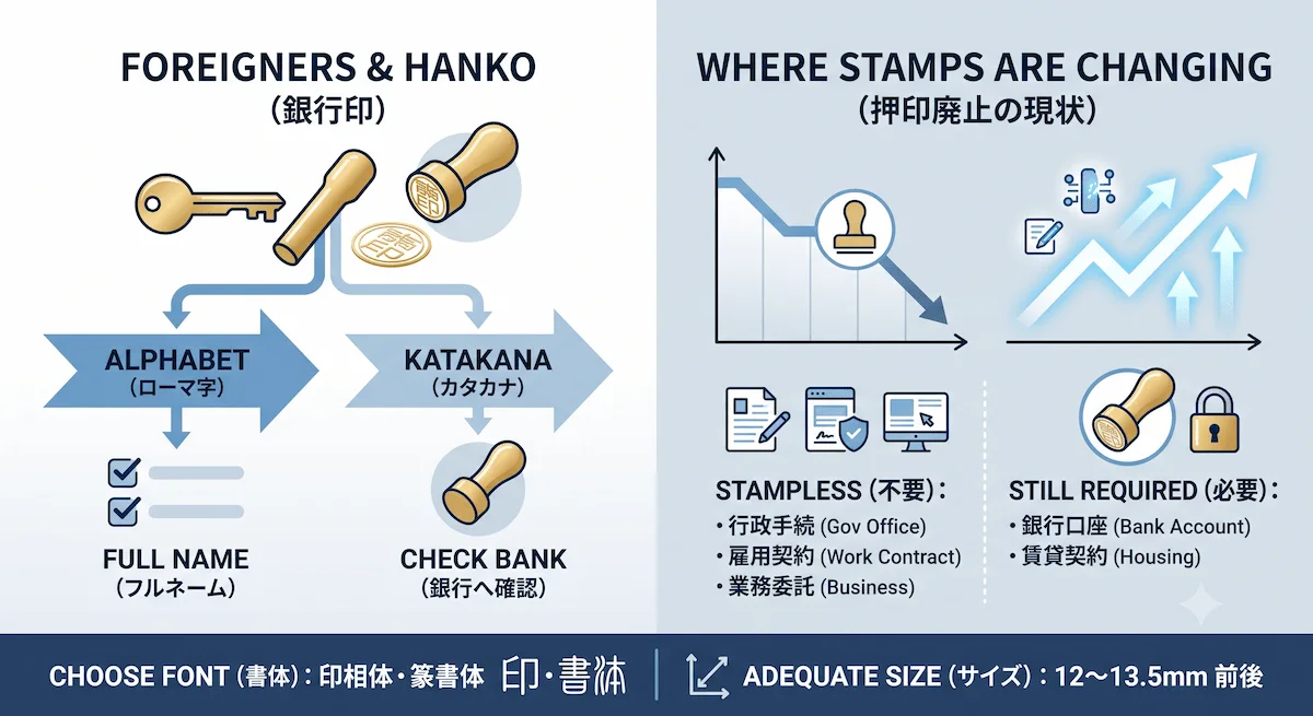 5. 外国人の銀行印はアルファベットでもカタカナでも作ることが可能