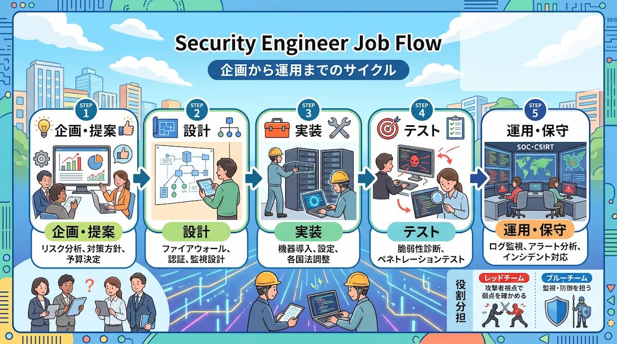 2. セキュリティエンジニアの仕事内容｜5つの実務工程