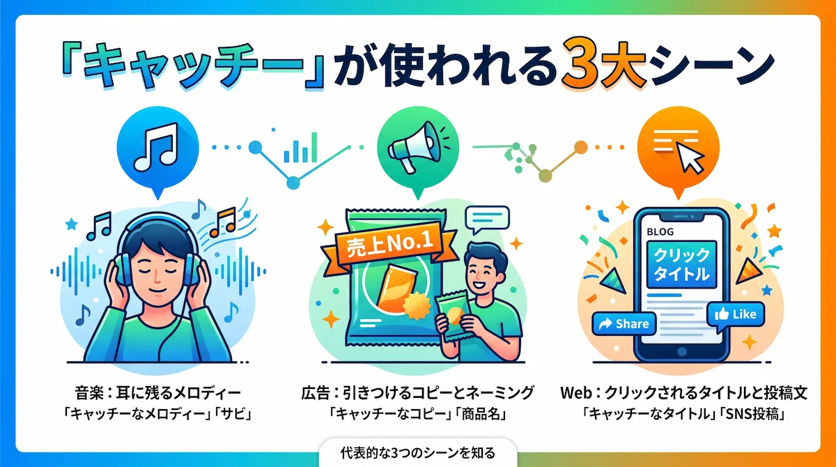 2．キャッチーが使われる3大シーン：音楽・広告・Web