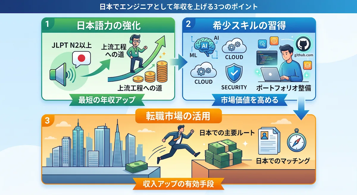 7. 日本でエンジニアとして年収を上げる3つのポイント